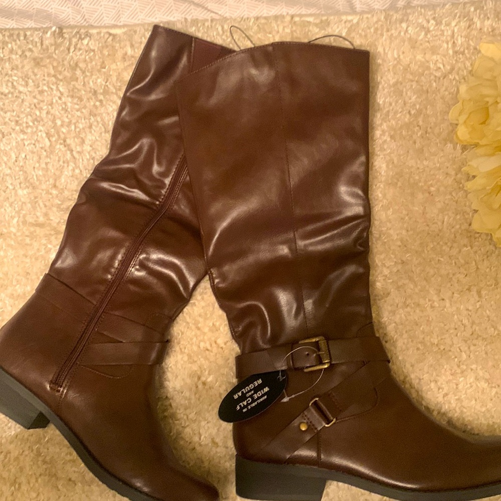 Style and Co. 7.5M brown/cognac riding boots.